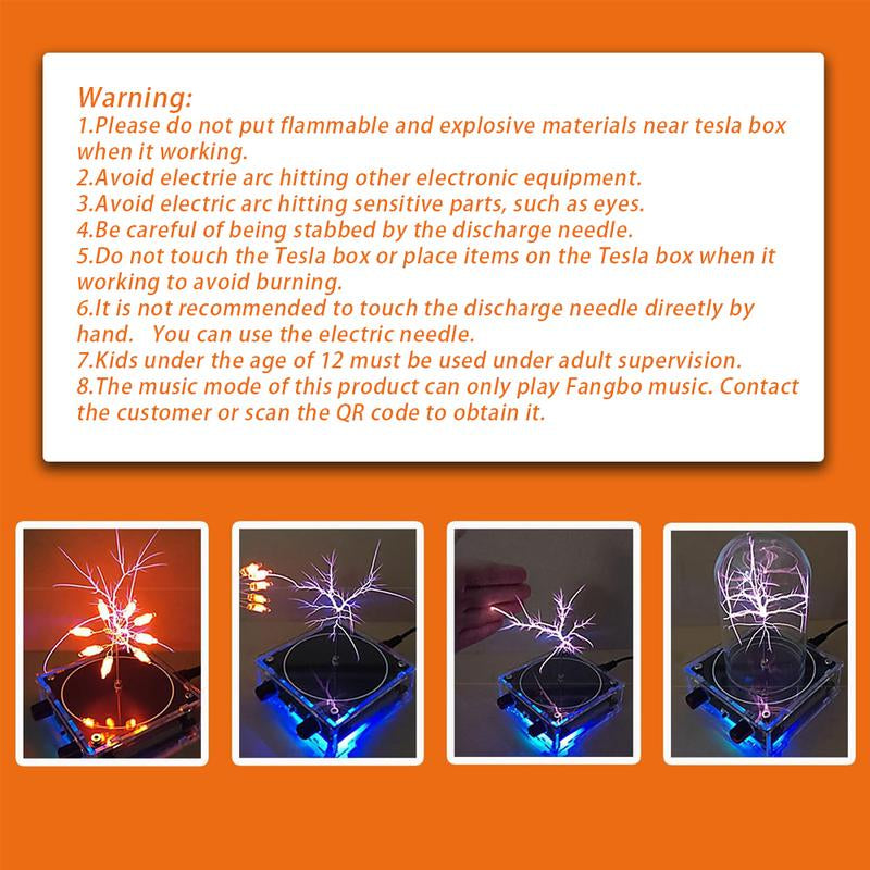 Music Tesla-Coil Night Light, Touchable Artificial Arc +Plasma Speaker, Noveltylighting for Home Bedroom Living Room Decor